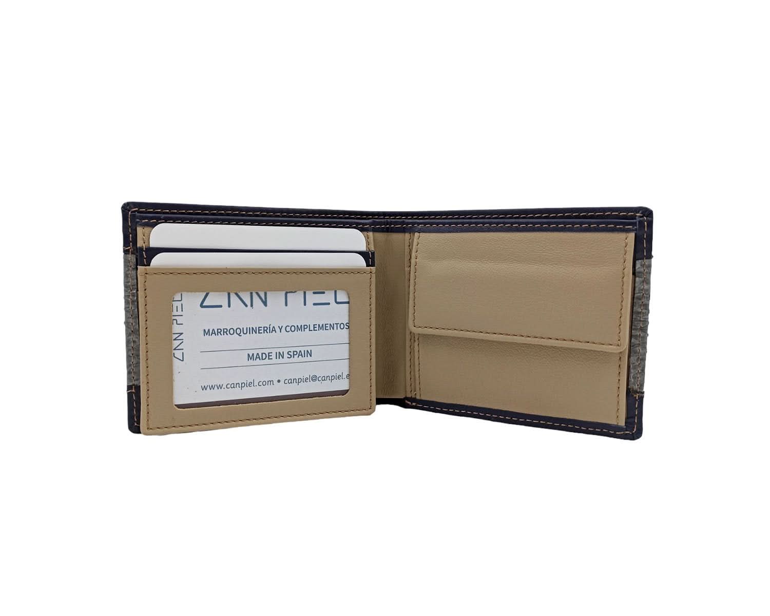 Cartera Americana de Piel de Serpiente Canpiel Marino-Gris - Imagen 4
