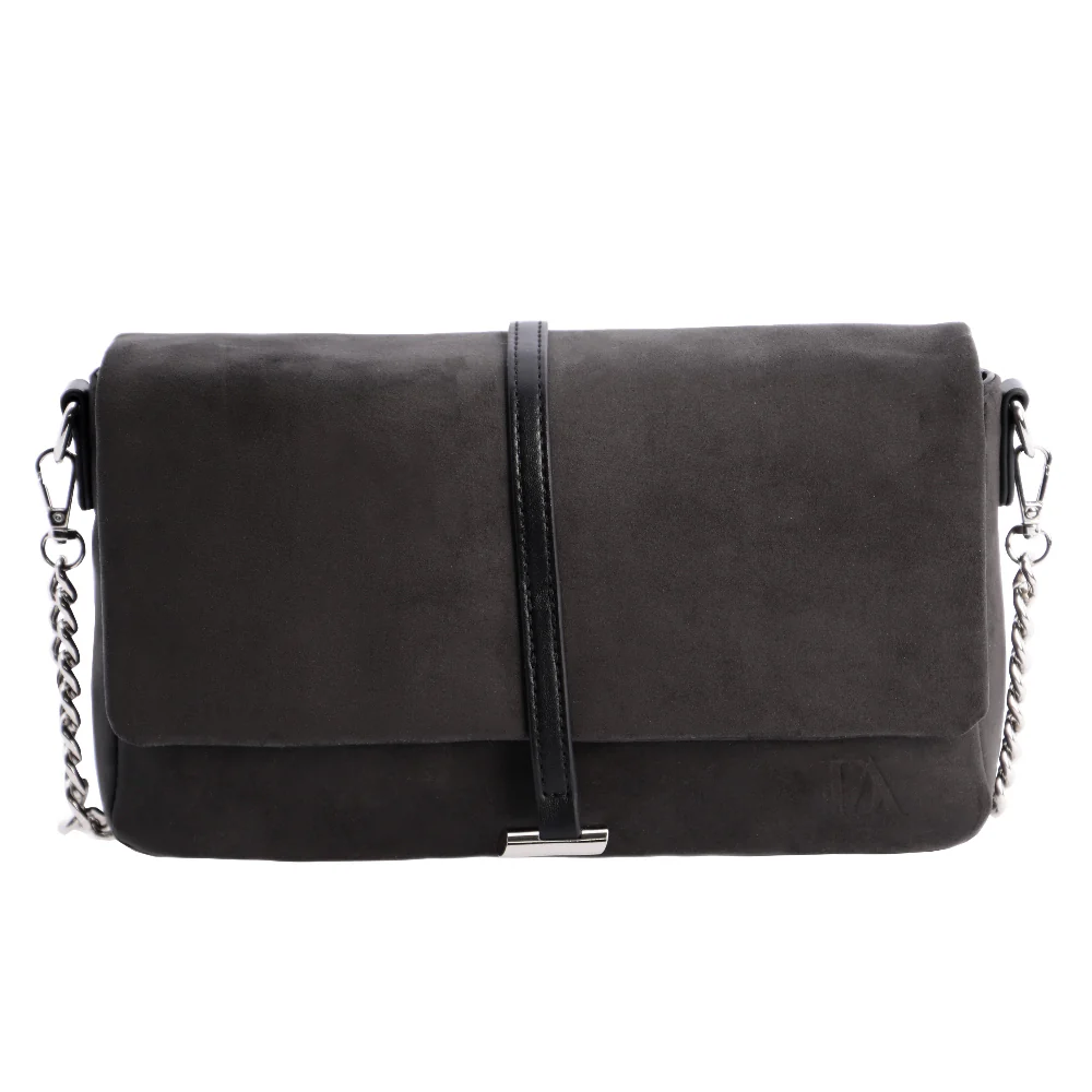 Bandolera solapa Don Algodón suede Negro