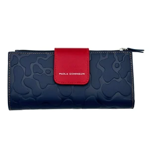 Billetero de Piel Vacuno Monedero cremallera Paola Dominguin Azul 20x10cm